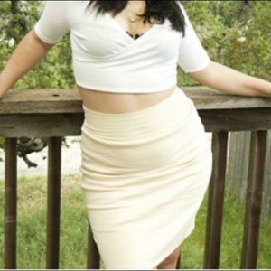 🌿 nude midi skirt - American apparel size L